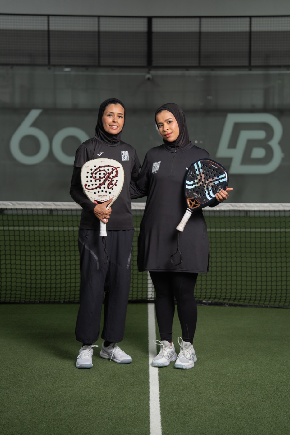 Afra and Shamma, UAE National Padel Team players sponsored by Padel Beast