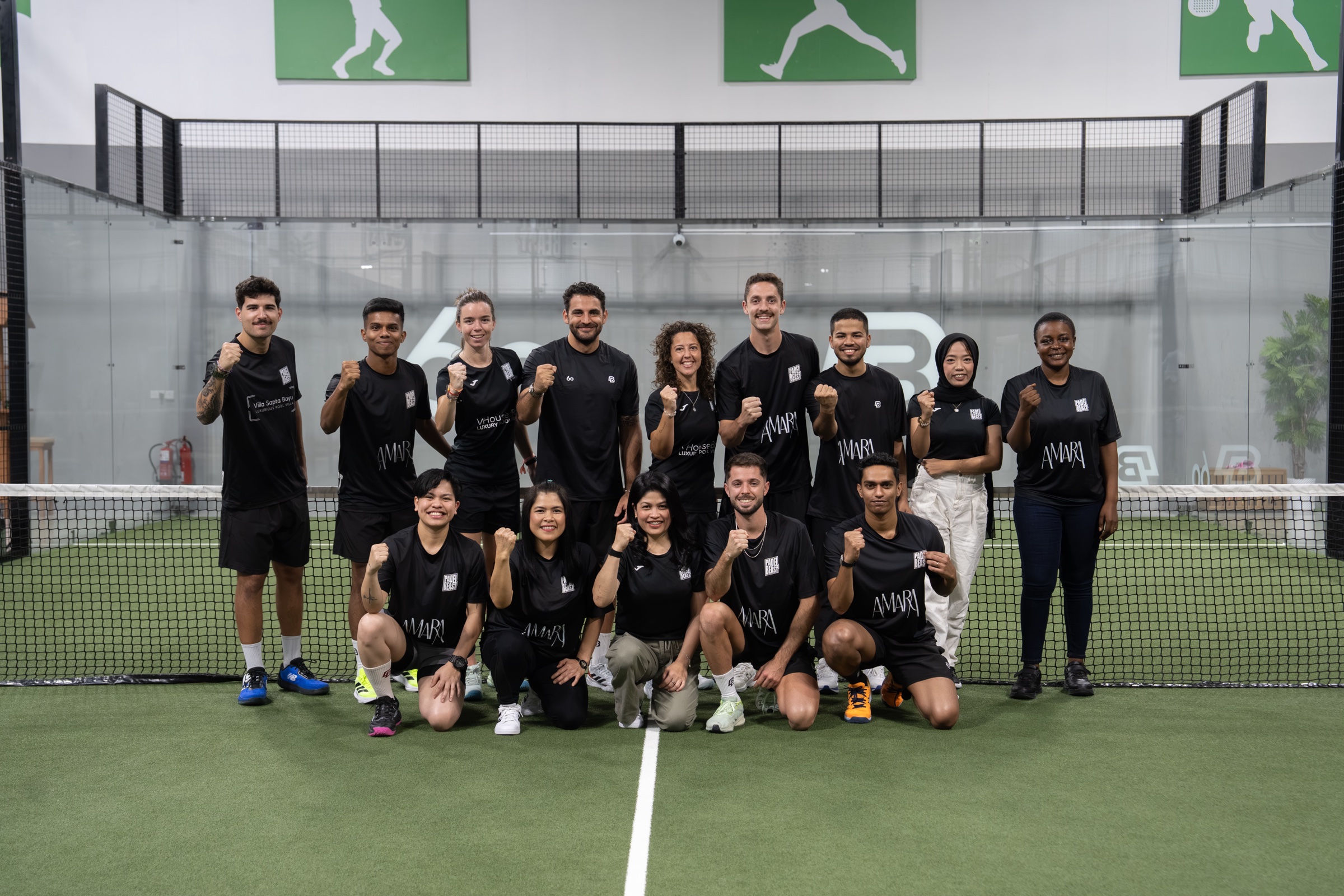 Padel Beast community and ambassadors on court at The Padel Project, Abu Dhabi